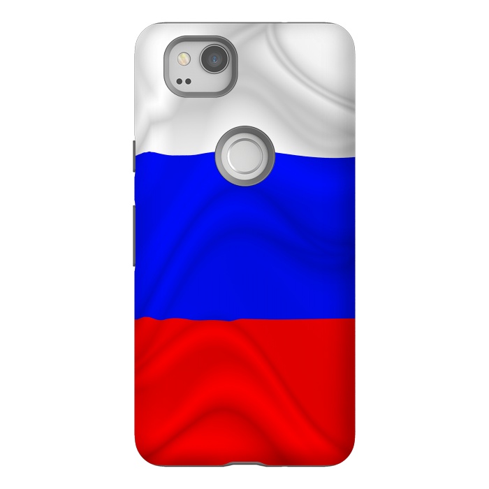 Pixel 2 StrongFit Russia Waving Flag Digital Silk Satin Fabric by BluedarkArt