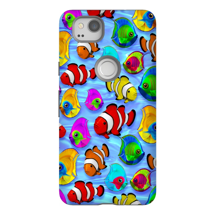 Pixel 2 StrongFit Tropical Colorful Fish Pattern by BluedarkArt