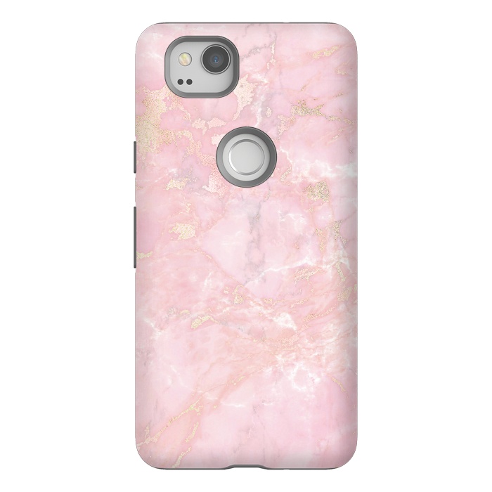 Pixel 2 StrongFit Delicate Rose Gold Metal on Light Pink Marble by  Utart