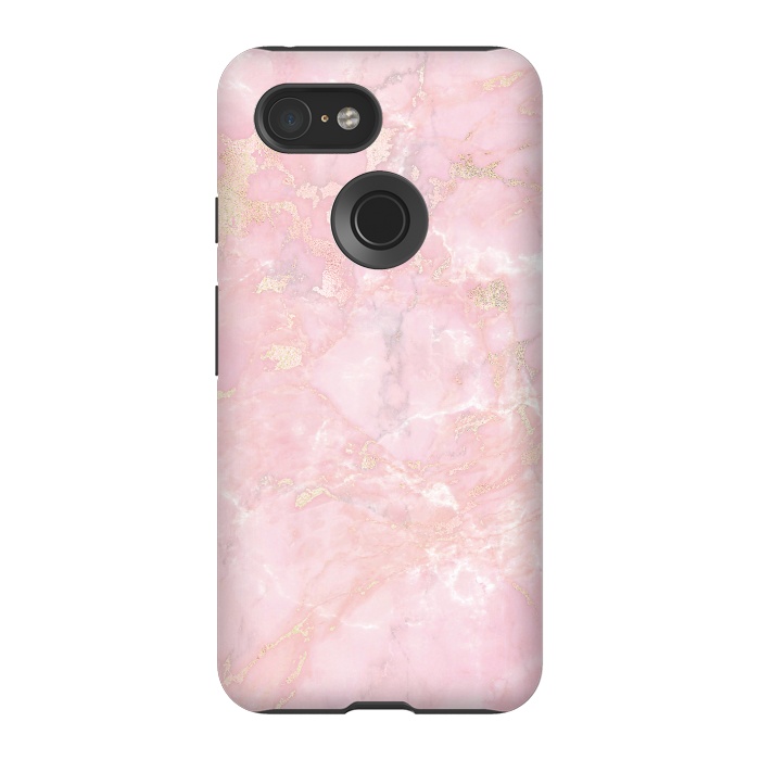 Pixel 3 StrongFit Delicate Rose Gold Metal on Light Pink Marble by  Utart