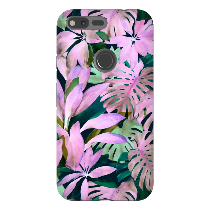 Pixel XL StrongFit Tropical Night Magenta Jungle by Micklyn Le Feuvre