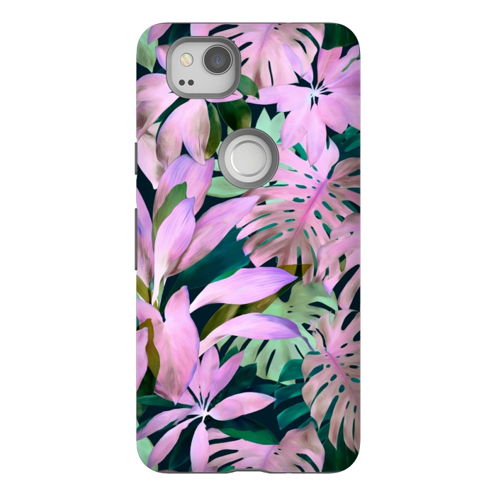 Pixel 2 StrongFit Tropical Night Magenta Jungle by Micklyn Le Feuvre
