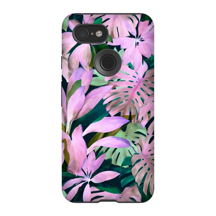 Pixel 3 StrongFit Tropical Night Magenta Jungle by Micklyn Le Feuvre