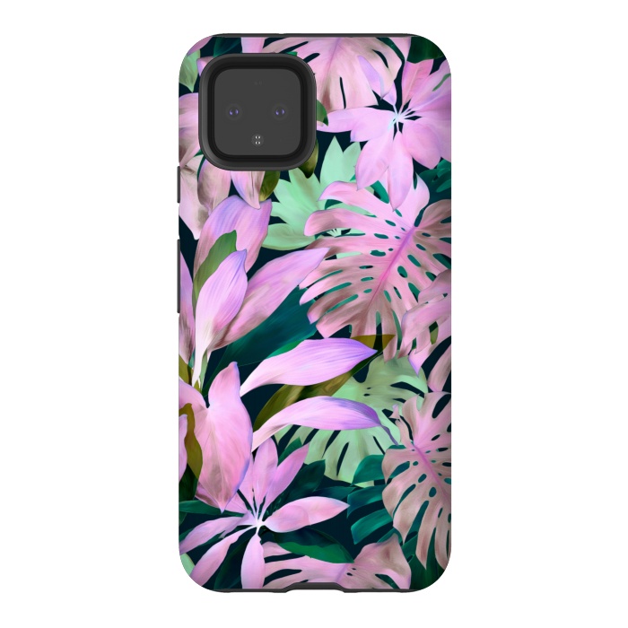 Pixel 4 StrongFit Tropical Night Magenta Jungle by Micklyn Le Feuvre