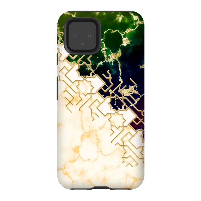 Pixel 4 StrongFit Marble and ocean by Kashmira Baheti