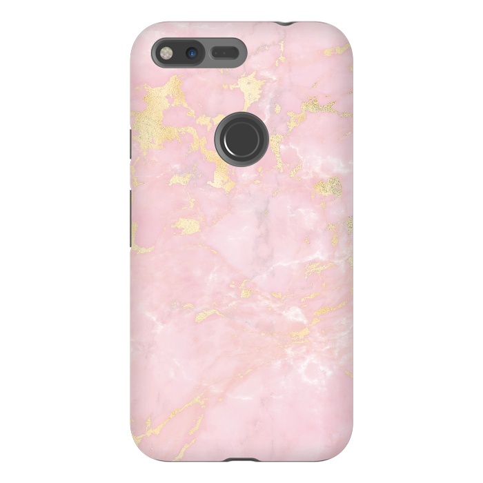 Pixel XL StrongFit Metal Gold on Tender Pink Marble by  Utart