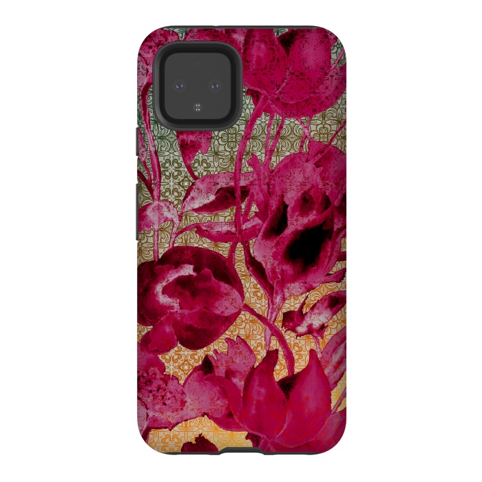 Pixel 4 StrongFit Lacey floral by Kashmira Baheti