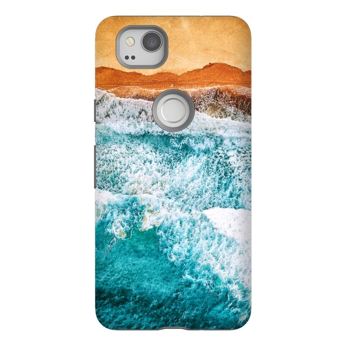 Pixel 2 StrongFit Tropical VI - Beach Waves II by Art Design Works
