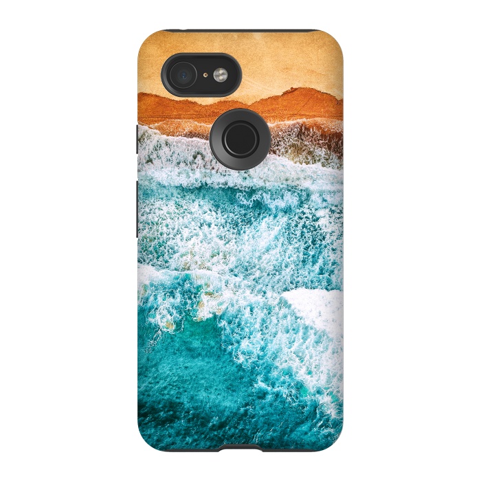 Pixel 3 StrongFit Tropical VI - Beach Waves II by Art Design Works