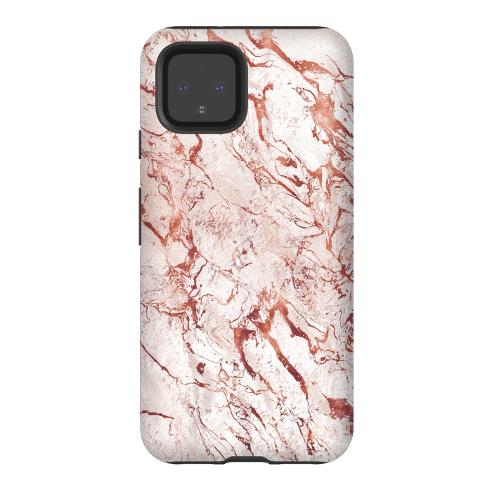 Pixel 4 StrongFit ROSE GOLD MARBLE by Art Design Works