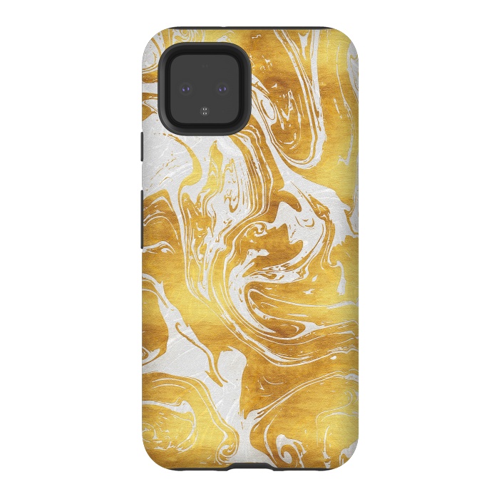 Pixel 4 StrongFit White Dragon Marble by Art Design Works