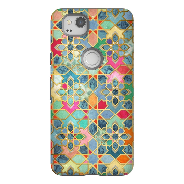Pixel 2 StrongFit Gilt & Glory - Colorful Moroccan Mosaic by Micklyn Le Feuvre