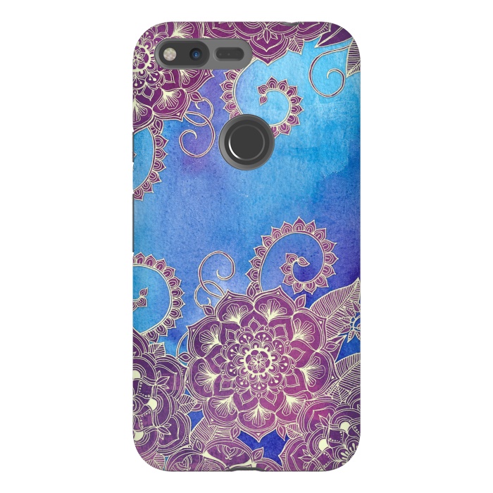 Pixel XL StrongFit Magnolia & Magenta Floral on Watercolor by Micklyn Le Feuvre