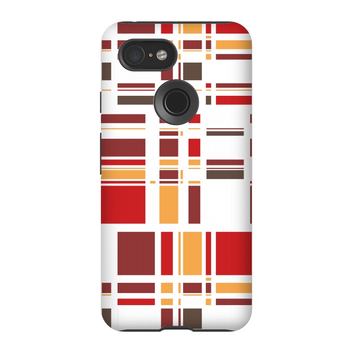 Pixel 3 StrongFit Fourth Dimension Red Plaid by Majoih