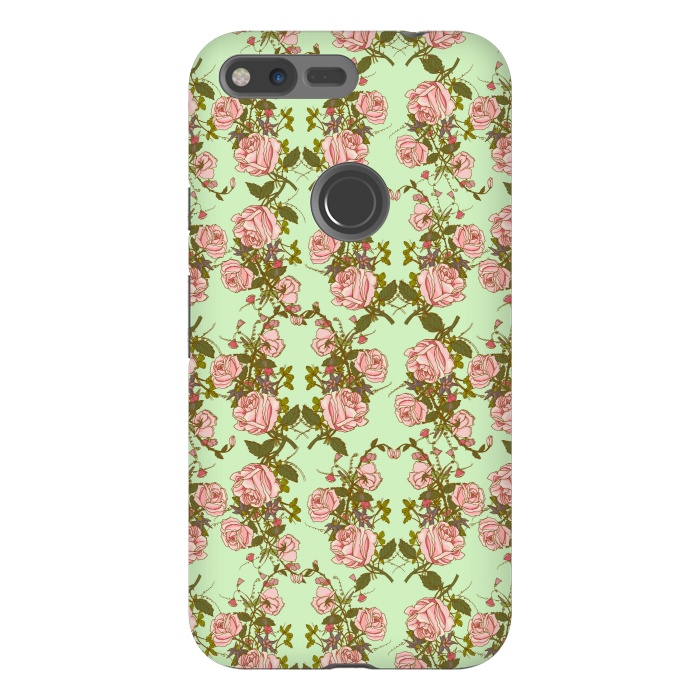 Pixel XL StrongFit Vintage Rosy Floral by Quirk It Up
