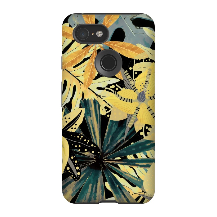 Pixel 3 StrongFit Abstract Foliage Aloha Jungle  by  Utart
