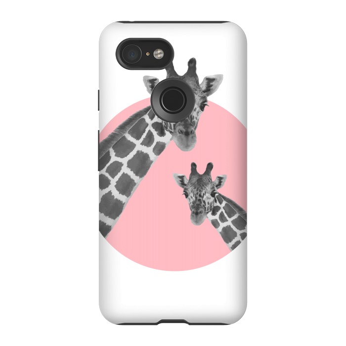 Pixel 3 StrongFit Giraffe Love by MUKTA LATA BARUA