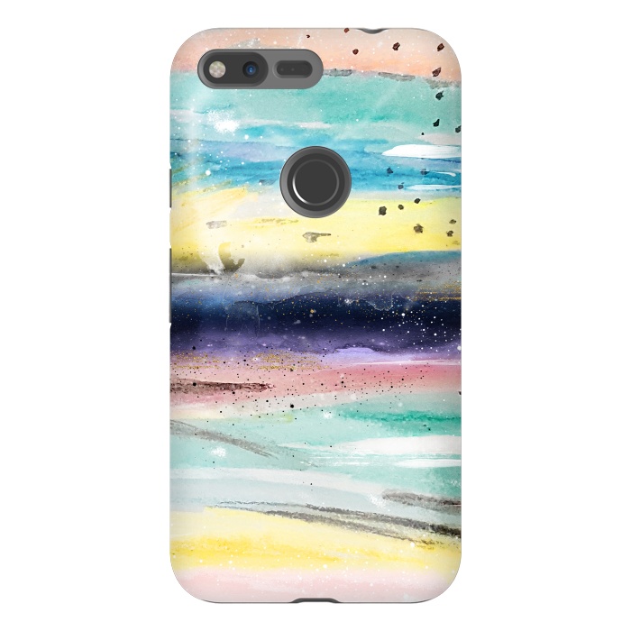 Pixel XL StrongFit Summer watercolor abstract art design by InovArts