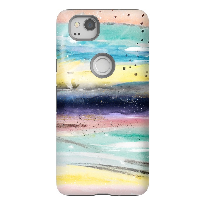 Pixel 2 StrongFit Summer watercolor abstract art design by InovArts