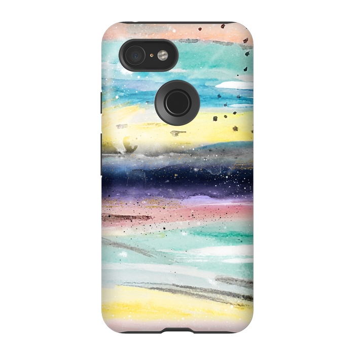 Pixel 3 StrongFit Summer watercolor abstract art design by InovArts