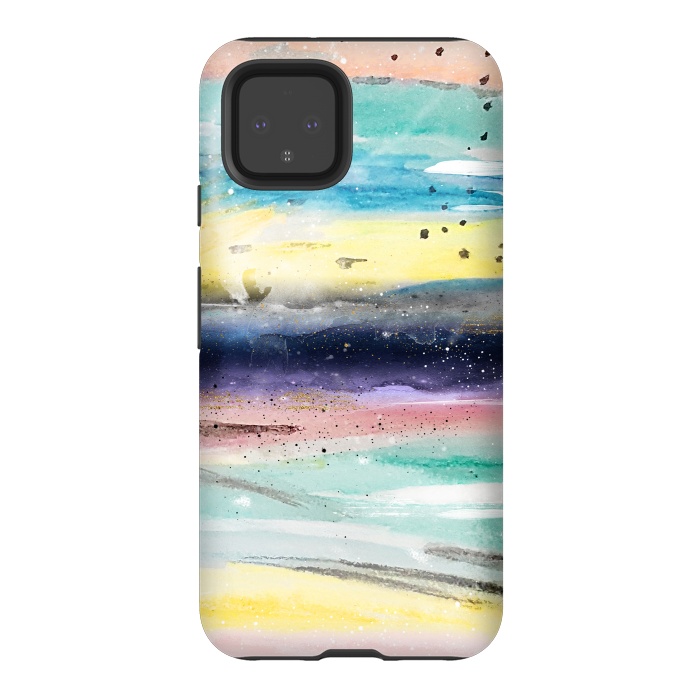 Pixel 4 StrongFit Summer watercolor abstract art design by InovArts
