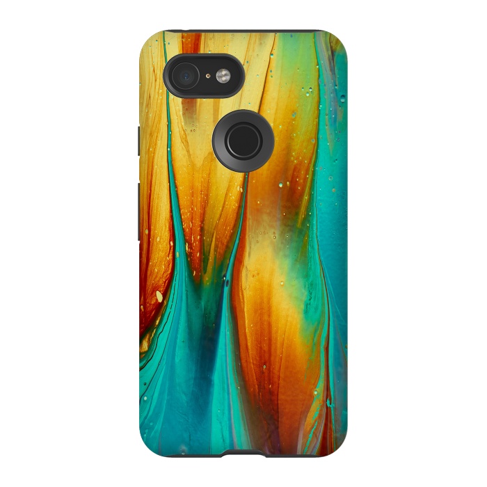 Pixel 3 StrongFit Colorful Ink Marble by  Utart