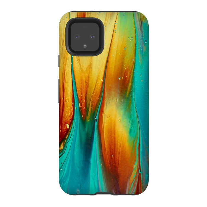 Pixel 4 StrongFit Colorful Ink Marble by  Utart