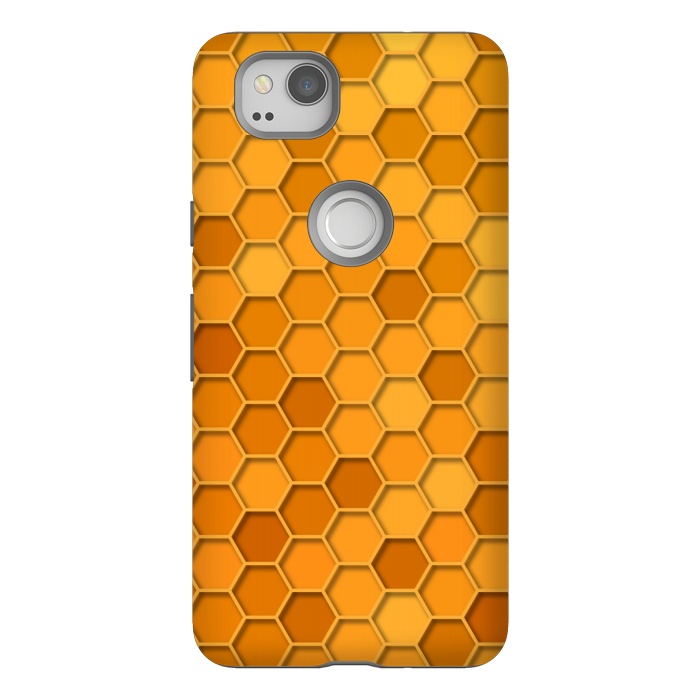Pixel 2 StrongFit Hexagonal Honeycomb Pattern by Quirk It Up