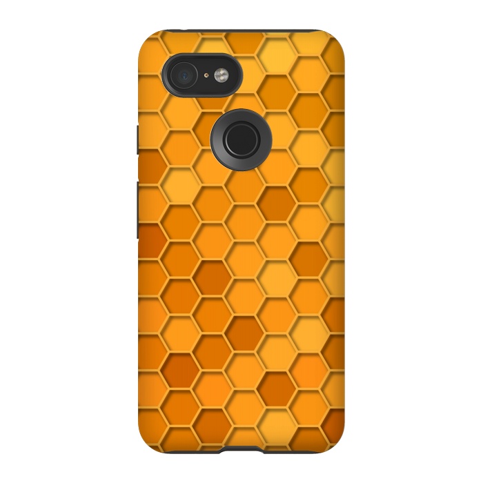 Pixel 3 StrongFit Hexagonal Honeycomb Pattern by Quirk It Up