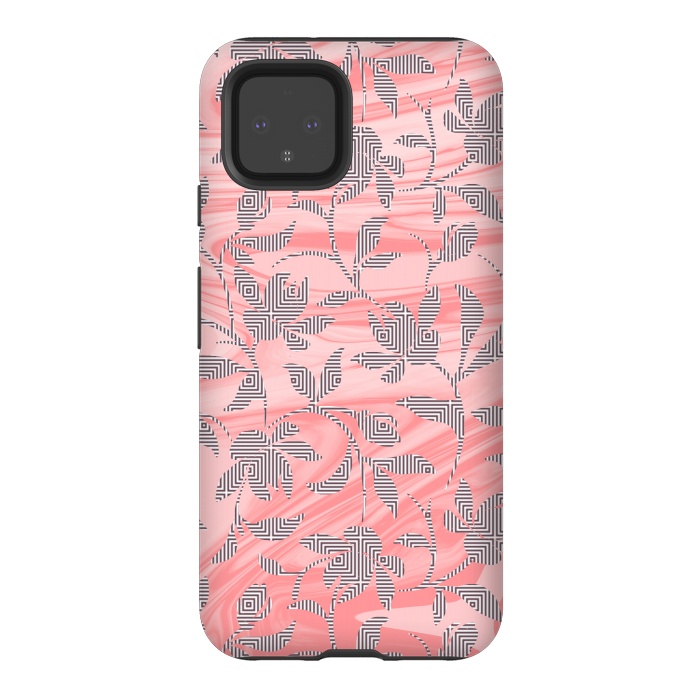 Pixel 4 StrongFit Marbled floral by Kashmira Baheti