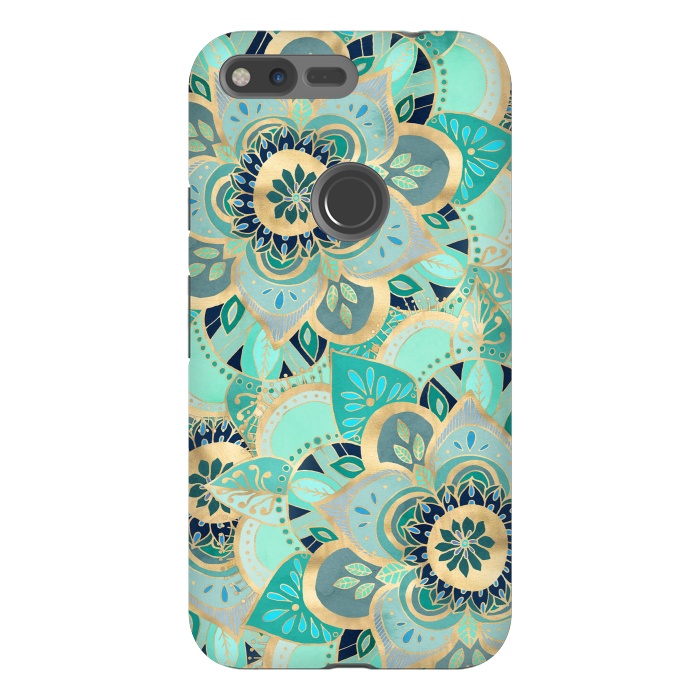 Pixel XL StrongFit Emerald and Gold Mandalas by Tangerine-Tane