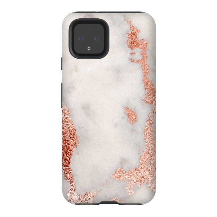 Pixel 4 StrongFit Gold Rose Marble by Alemi