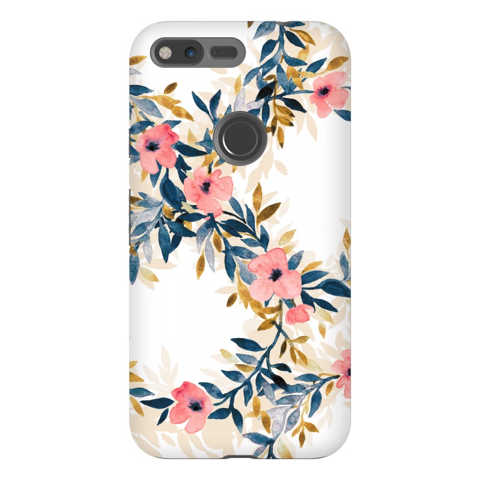 Pixel XL StrongFit Spring Blossom Watercolor Wreath by Micklyn Le Feuvre
