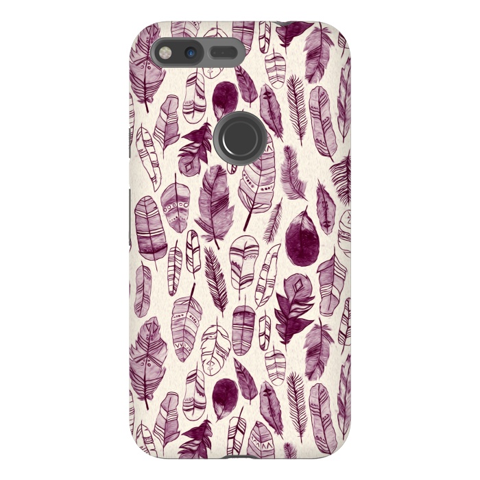 Pixel XL StrongFit Maroon Feathers  by Tigatiga