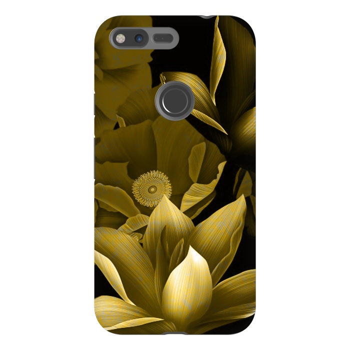Pixel XL StrongFit Gold floral by Kashmira Baheti
