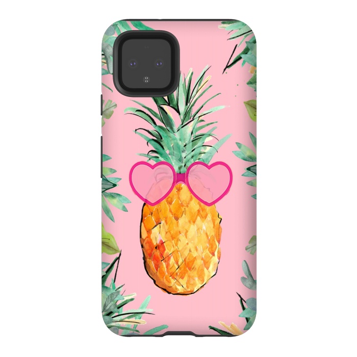 Pixel 4 StrongFit Cool Pinapple with Glasses by ''CVogiatzi.