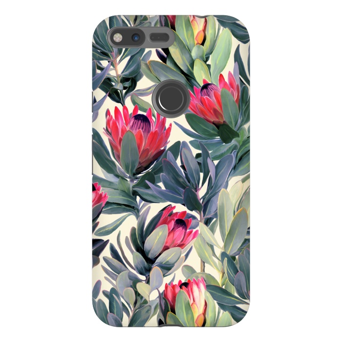 Pixel XL StrongFit Painted Protea Pattern by Micklyn Le Feuvre