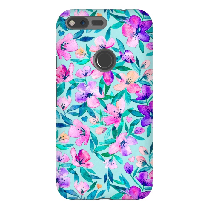 Pixel XL StrongFit Happy Spring Floral in Watercolor by Micklyn Le Feuvre