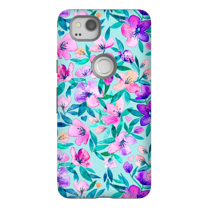 Pixel 2 StrongFit Happy Spring Floral in Watercolor by Micklyn Le Feuvre