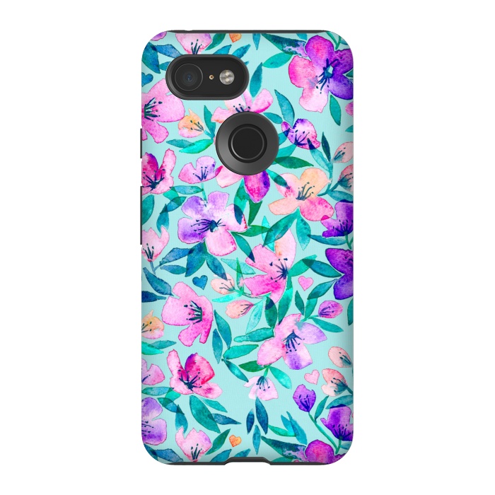 Pixel 3 StrongFit Happy Spring Floral in Watercolor by Micklyn Le Feuvre