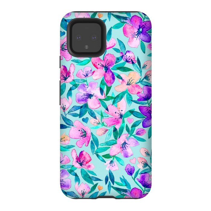 Pixel 4 StrongFit Happy Spring Floral in Watercolor by Micklyn Le Feuvre