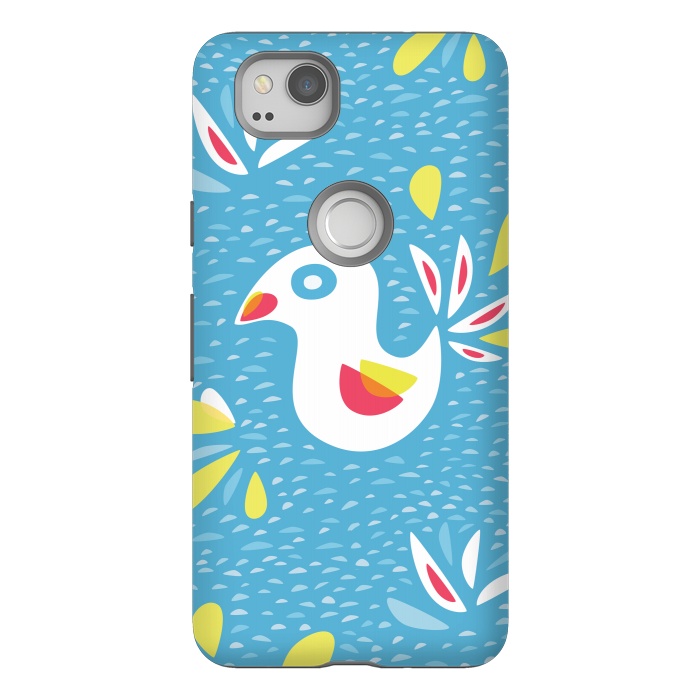 Pixel 2 StrongFit Cute Abstract Bird In Spring by Boriana Giormova