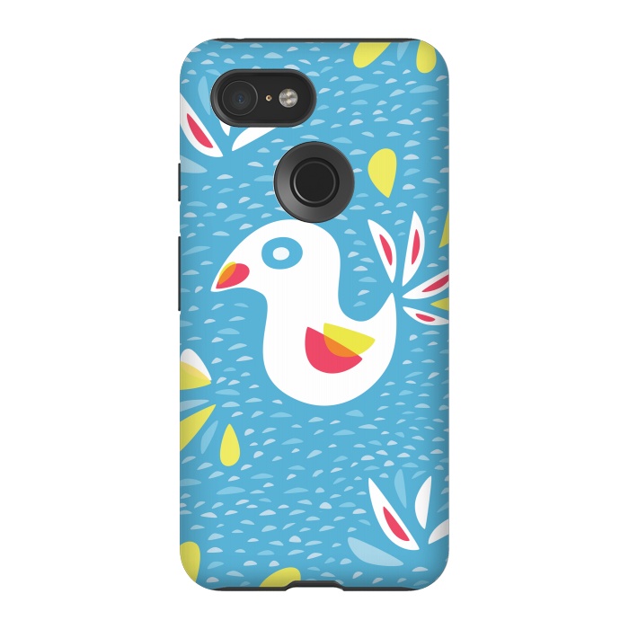 Pixel 3 StrongFit Cute Abstract Bird In Spring by Boriana Giormova