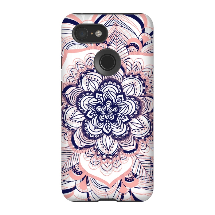 Pixel 3 StrongFit Purple, Blue and Pink Netted Mandala by Tangerine-Tane