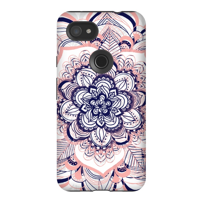 Pixel 3AXL StrongFit Purple, Blue and Pink Netted Mandala by Tangerine-Tane