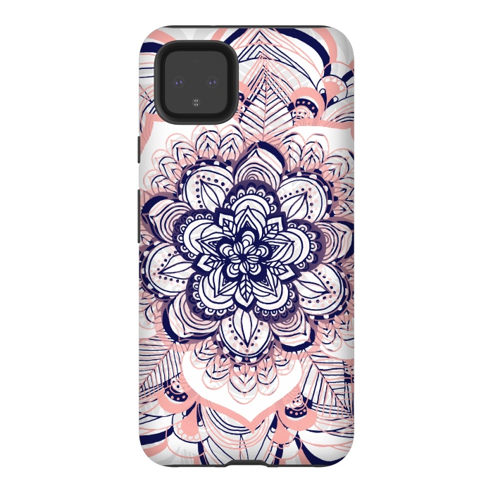 Pixel 4XL StrongFit Purple, Blue and Pink Netted Mandala by Tangerine-Tane