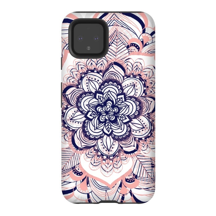 Pixel 4 StrongFit Purple, Blue and Pink Netted Mandala by Tangerine-Tane