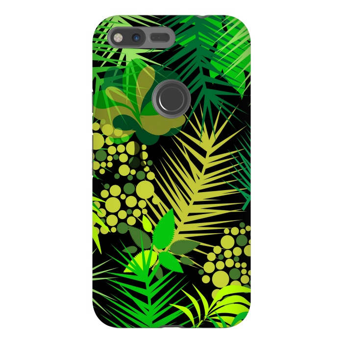 Pixel XL StrongFit green tropical pattern by MALLIKA