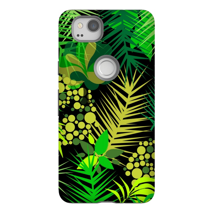 Pixel 2 StrongFit green tropical pattern by MALLIKA