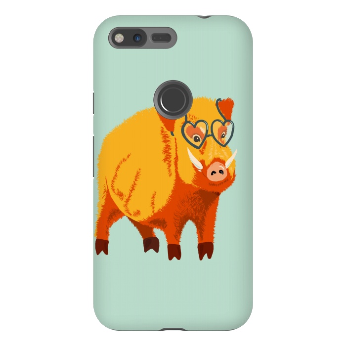 Pixel XL StrongFit Cute Boar Pig With Glasses  by Boriana Giormova